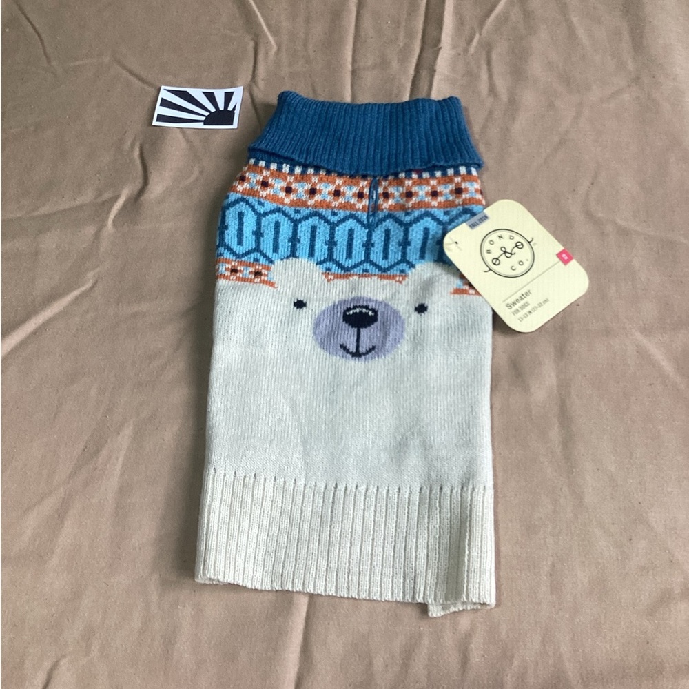 Petco Bond & Co Nord Blue Bear Dog Sweater XS